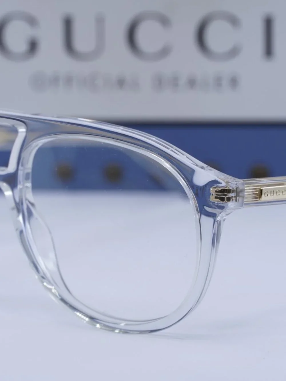 Gucci GG1320O 003 Aviator Eyeglasses – Transparent 54mm